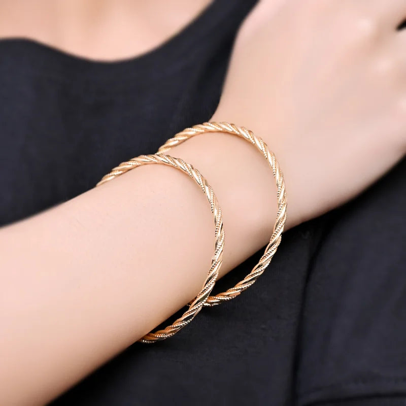 Twisted Gold Bangles - #117