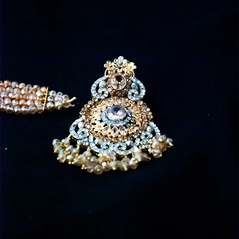 Regal Pearl and Stone-Studded Necklace Set